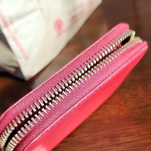 Prada Red Women's Zip. Around Wallet/Card Case - Picture 8 of 14